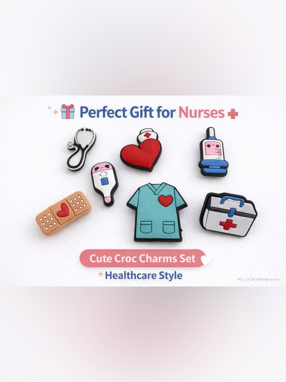 Nurse Croc Charms Medical Shoe Charms Set Stethoscope Scrubs IV Cute